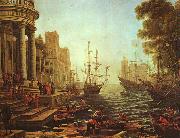Claude Lorrain Seaport : The Embarkation of St.Ursula oil painting